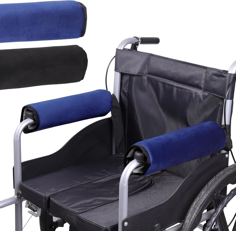 lefeke 2 Pack Wheelchair armrest Pads - Soft Velvet Foam armrest Covers for wheelchairs, Office Chairs and armchairs, etc., Effectively relieves arm Pressure and Prevents Soreness - Image 1